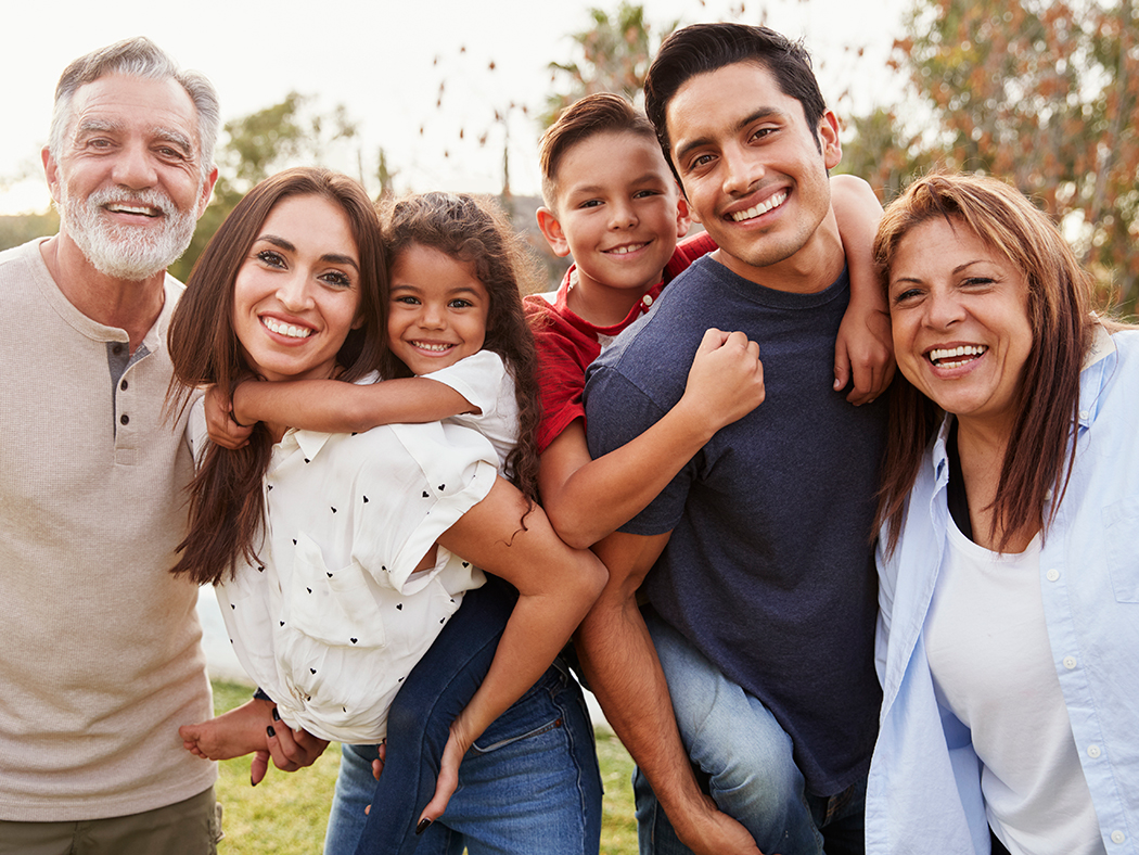 multigenerational family smiling