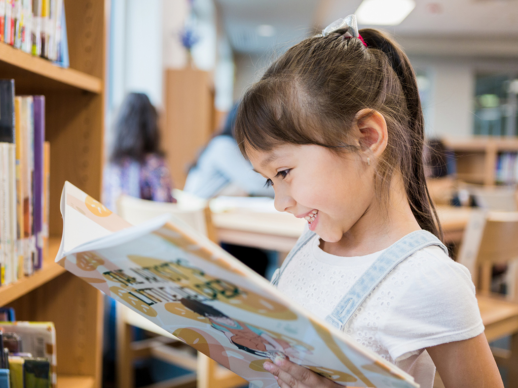 Little girl reading