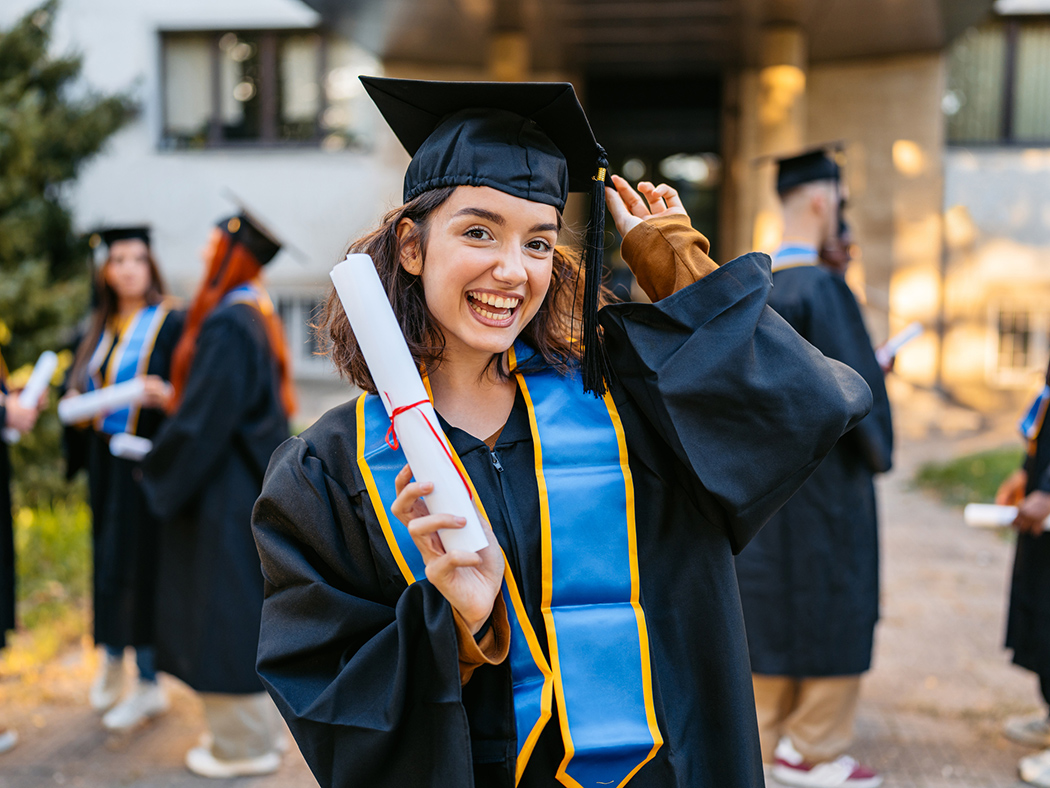 Girl on graduation day
