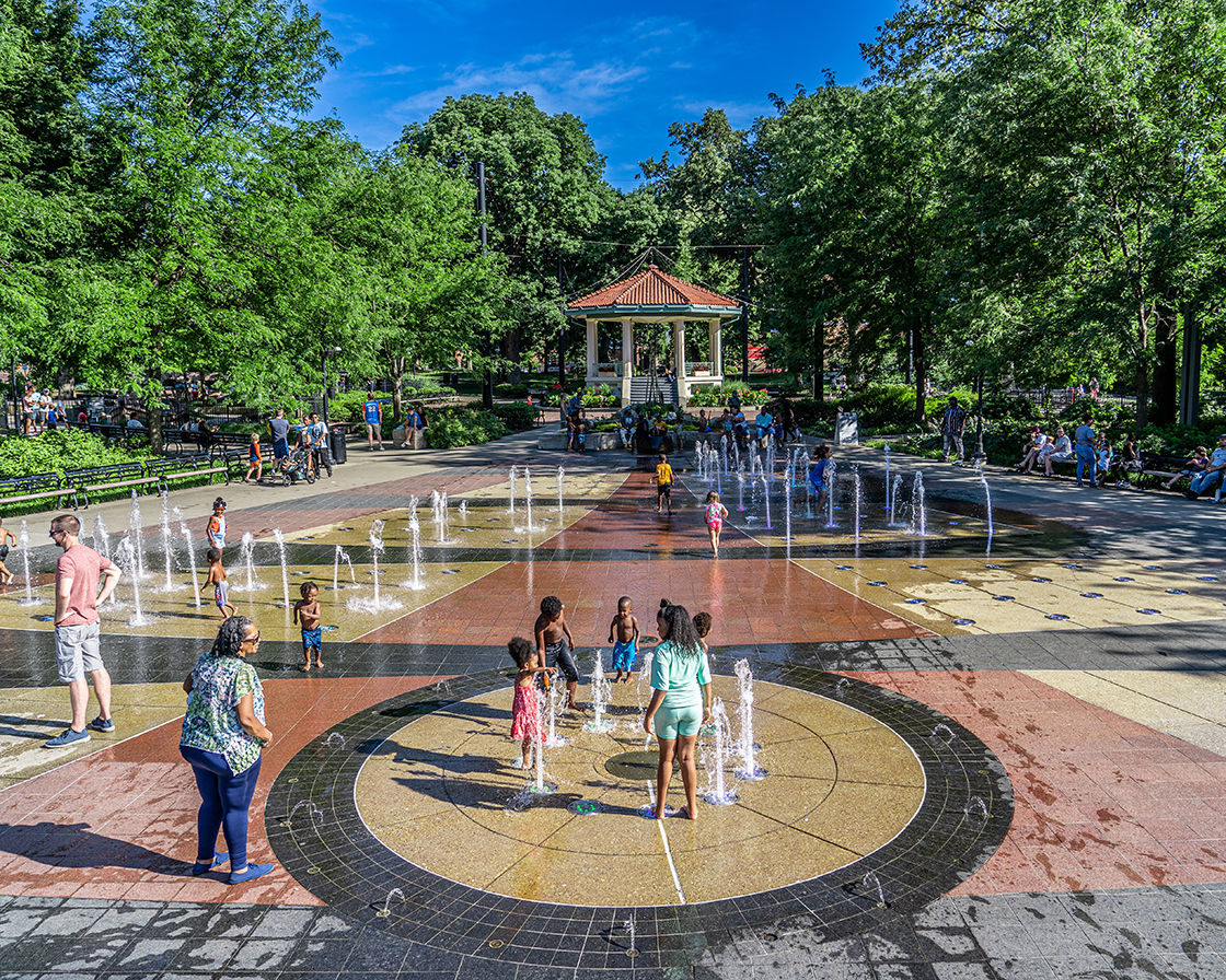 Kids playing at Washington Park